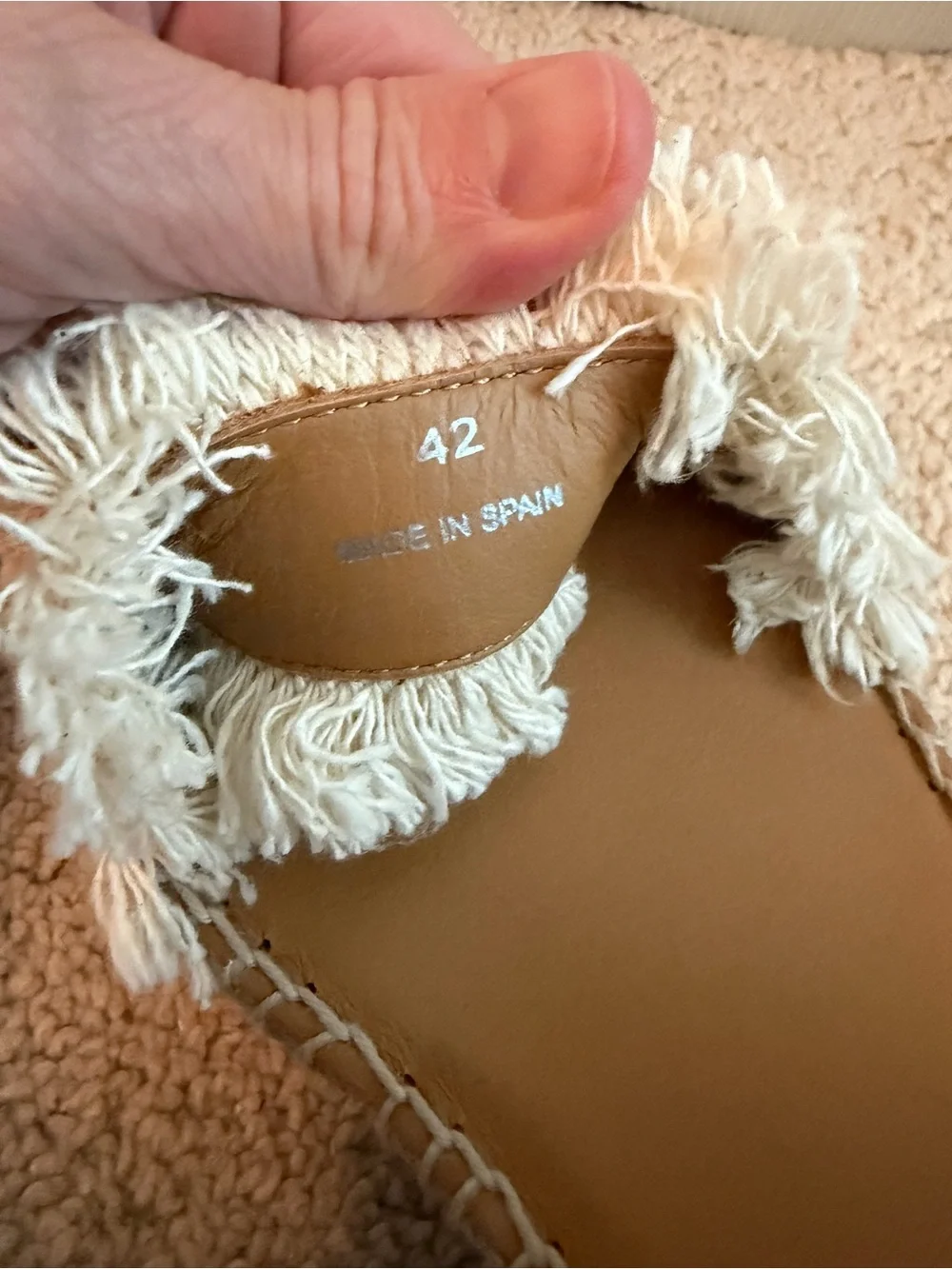 See By Chloe Glyn Frayed Wedge Sandals Espadrilles Natural Size 42 US 11 / 11.5‎